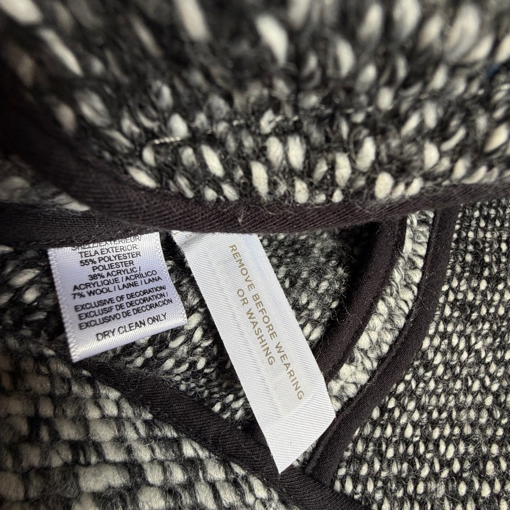 LOFT Women’s Black & White Tweed Herringbone Long Sleeve Blazer Size 4 - Picture 5 of 9